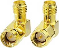 Eightwood SMA Male to Female Right Angle FPV Antenna Adapter 90 Degree Elbow Connector 2-Pack for FP