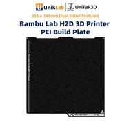 【UniTak3D】Bambu Lab H2D 3D Printer PEI Build Plate 355 x 346mm Dual Sided Textured,Easy Model Remova