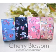 Cherry Blossom_satin Ribbon 25mm (5 Yards/10 Yards)
