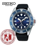 Seiko SNE593P1 Men's Prospex Solar Power Diver's 200M Blue Dial Black Silicone Watch