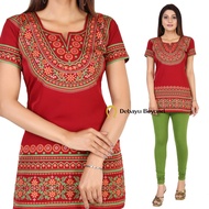 [Size 4XL(50) & 5XL(52)] Crepe Short Sleeve Kurti - Top only