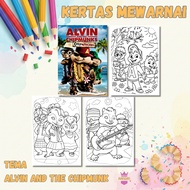 10 Sheets of ALVIN AND THE CHIPMUNK Themed Children's Coloring Paper