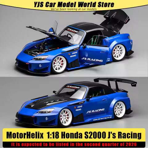 Pre-sale 2026 Q2： Motorhelix 1:18 Honda S2000 J's Racing Car model collection display model
