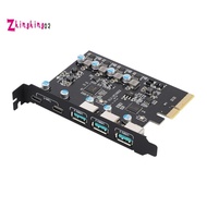 PCIe to USB 3.2 Gen 2 Card with 10Gbps Bandwidth 5-Port (3X USB-A -2X USB-C) Converter PCIE Splitter