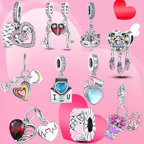 2025 Love Original Charm Beads For 3mm Women Snake Bone Bracelet 925 Silver Couple Pendant Beads Jew