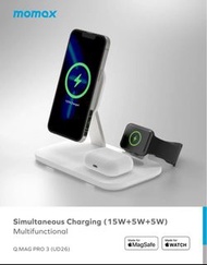 Momax Q.Mag Pro 3 3-in-1 Wireless Charger 三合一MagSafe無線充電座 iphone apple watch