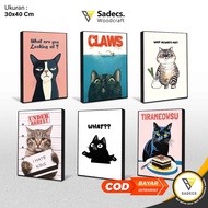 Cat Fiber Frame Poster size 30x40 Cm (Frame Block)