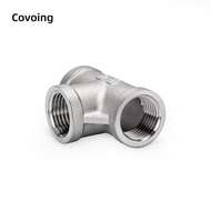 Covoing 304 Stainless Steel Tee Joint DN50/65/80/100 Large Size Female Threaded Water Pipe Fittings