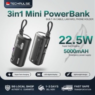 （SG）5000mAh  Mini Powerbank 22.5W Super Fast Charging  3in1 Super Fast Charging Travel power Bank Em