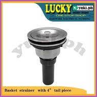 ◨ ℗ ▤ ECQ BASKET STRAINER WITH 4" TAIL PIECE FOR KITCHEN SINK