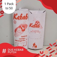 Kemasan dus kebab kecil putih- box KEBAB 50 PCS