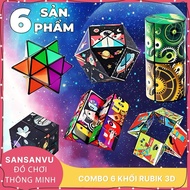 Combo of 6 Transforming 3D Rubik's Cubes, Variant Rubik's Cube, Magic Cube Toy - 3D Rubik's Cube Cha