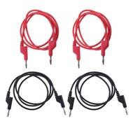 [kxshnhc] 3 Feet 4 Mm Banana to Banana Plug Soft Silicone Test  Wire 4pcs Red + Black