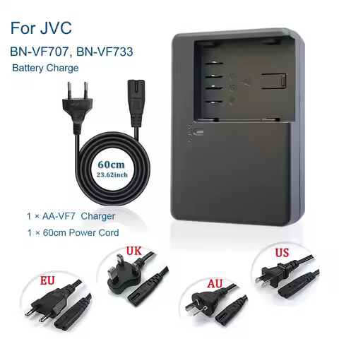 AA-VF7 Battery Charger For JVC BN-VF707 BN-VF714 BN-VF733 Camera Battery GZ-MG37 MG39 D240 D270 DF24