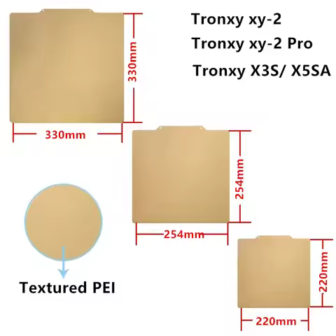 Textured PEI Build Plate 220x220/254x254/330x330mm for Tronxy Xy-2/Xy-2 pro/X3S X5SA Double Sided PE