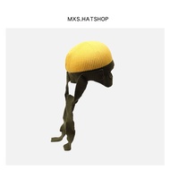 Funny Funny Funny Wool Hat Men Women Trendy ins Unique Laced-Up Eyes Baotou Hat Concave Shape Knitte