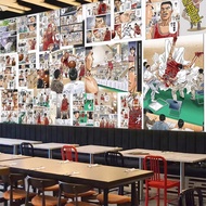 Color Japanese Anime Poster Wallpaper Japanese Theme ktv Boy Room Mural Slam Dunk Comic Wallpaper