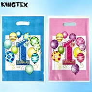 10Pcs Loot Bag 1st Baby Birthday Gift Bag Baby Boy Girl Pink Blue Baby 1 Year Old Birthday Party