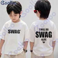 Coolbo SWAG Letter-printed Short-sleeved T-shirt on The Chest I WILL DO SWAG 4LIFE Words For
