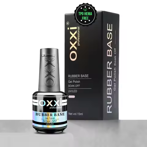 OXXI PROFESSIONAL Rubber Base Gel 15ml Tpo Hema Free Nail Base Coat Semipermanent UV Super Bright Ge