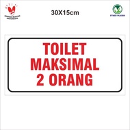 MAXIMUM 2 PERSON TOILET VINYL STICKER 30X15CM