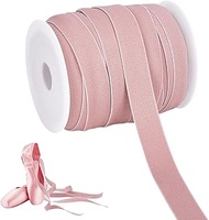 PH PandaHall 25 Yards Ballet Pointe Shoe Ribbons Roll Stretch Bands for Dance, 3/4 inch Pink Toe Tap