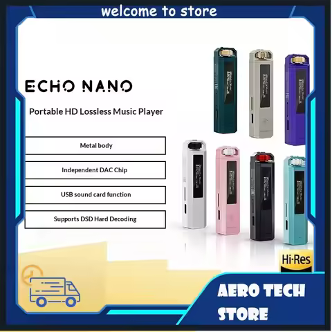 FiiO ECHO NANO Hi-Fi Music Player FiiO Walkman Lossless DAP Retro Portable Hi-Res Digital Audio Repr
