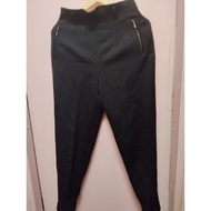 T753 (F59 Under The Mother) G9 Black Pants High Waist Decorated With 2 Side Zippers Elastic Leg Ends