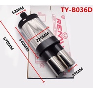 Remus Car Muffler Exhaust Twin Tip Round Tip Straight Flow Stainless Steel Rear Sport Exhaust Muffle