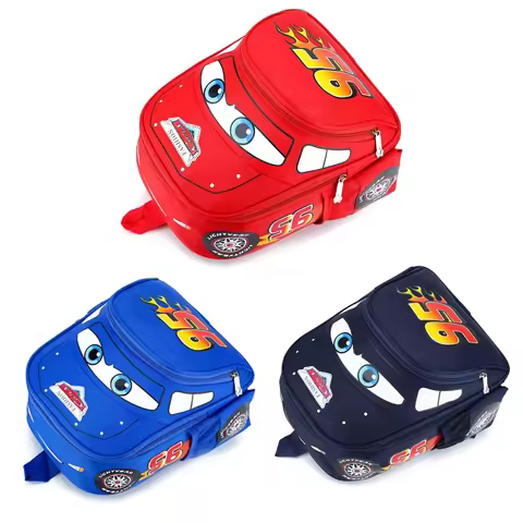 Lightning McQueen car-shaped pattern splash-proof lightweight backpack for kids and boys