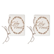 2 Pieces Bride Groom Wood ple Design Vow Booklet Wedding Engagement Vows Books Photography Decoratio
