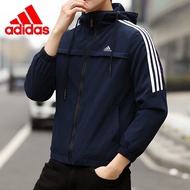 Limited time discount adidas jaket BIG SALE jaket lelaki Men's Good Quality Waterproof Jacket Collar Casual Fashion Fit Bomber Jacket