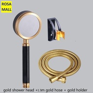 Rosa Mall Golden Bathroom Bidet Sprayer Set 3 in 1 bidet spray shower hose nozzle stainless steel gold-plated shower hand