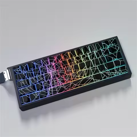 Spiderweb Keycaps Side-engraved Line Translucent PBT 64/74 Keys Cherry Personalized Keycaps for 60/6
