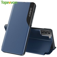 Topewon Smart Flip Case For Samsung Galaxy Note 8 9 10 Plus Note 20 Ultra kickstand leather Cover