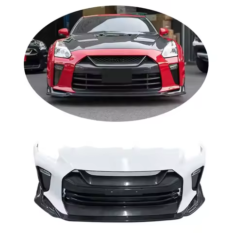 Top Secret Style Half Carbon Fiber Car Front Bumper for GTR R35 2008-2019