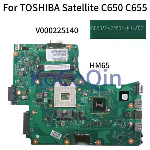 KoCoQin Laptop motherboard For TOSHIBA Satellite C650 C655 HM65 Mainboard 6050A2423501-MB-A02 V00022