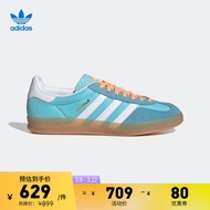 adidas「T头鞋」GAZELLE INDOOR经典运动板鞋男女阿迪达斯三叶草 蓝色/白色 38(235mm)