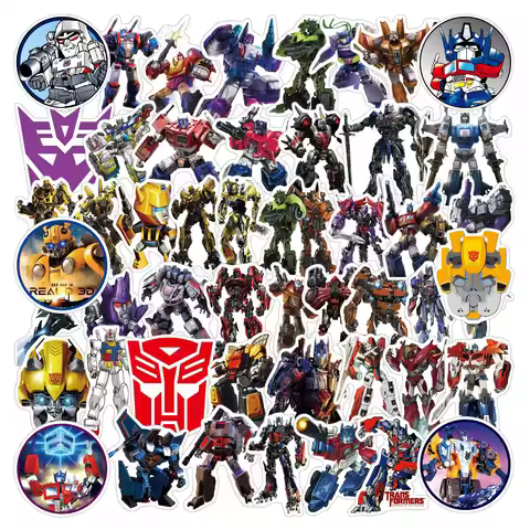 50pcs Kawaii Hasbro Transformers Sticker Cute Children DIY Sticker Anime Card Sticker Paste Cute Hol