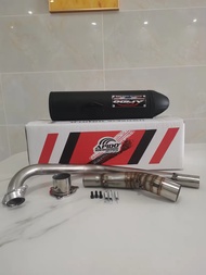 【Local Ship】Apido Pipe XRM 125 / XRM 110 Carb / Raider150 Carb / RS125carb Exhaust Pipe 1Set (chrome
