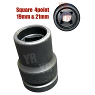 1” SQUARE SOCKET 4 POINT 19mm 21mm IMPACT BOX SOCKET