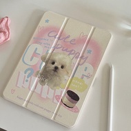 INS Creative Cartoon Cute Puppy Cake For IPad10.2 Shell Ipad10th Gen5/6 Acrylic Cover Mini6 Case Ipad Air2 Cover Air4/5 10.9 Anti-fall Case iPadPro11 M2 ipad12.9 Anti-bending Cover