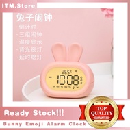 ***READY STOCK*** Bunny Emoji Alarm Adjustable Lamp Countdown Timer Clock USB Charging Night Light A