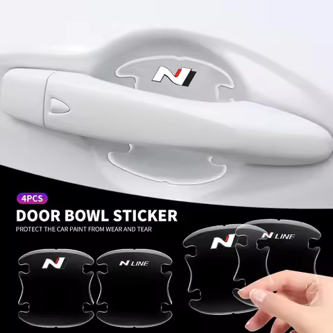 4PCS Transparent Car Door Handle Bowl Protector For Hyundai N Line Performance I20 IX35 I30 Sonata E