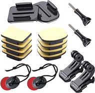 Upgraded Adhesive Helmet Mount Curved Plat Sticky Pads Accessory Kits Compatible with GoPro Hero 11,10,9,8,7, Fusion, Hero (2018), 6, 5, 4, Session, Xiaomi Yi &amp; Sjcam