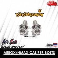 Heng Caliper Bolts WHITE GOLD  for Yamaha MIO / AEROX / NMAX V1 V2 2pcs Made in Thailand