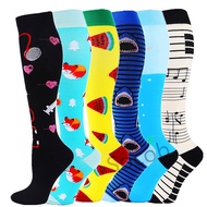 6 Pairs Compression Socks Women Men Knee High Sports Socks for Running Marathon Cycling Edema Diabet