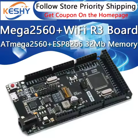 Mega2560 + WiFi R3 ATmega2560+ESP8266 32Mb memory USB-TTL CH340 Compatible for Arduino Mega NodeMCU 