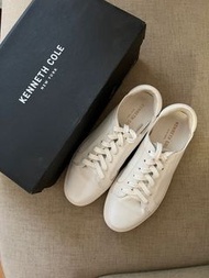 US Kenneth Cole beautiful simple white leather sneaker pumps common shoes heels blazer blouse tank t