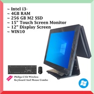 Touch Screen Terminal Windows Monitor  INTEL i3-  15" DUAL TOUCH SCREEN